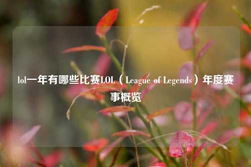 lol一年有哪些比赛LOL（League of Legends）年度赛事概览