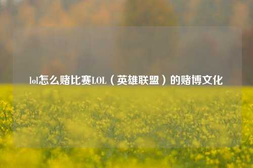 lol怎么赌比赛LOL（英雄联盟）的赌博文化