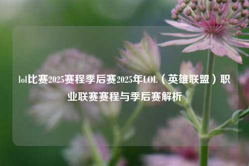 lol比赛2025赛程季后赛2025年LOL（英雄联盟）职业联赛赛程与季后赛解析