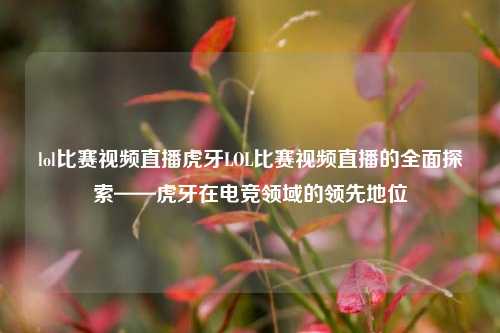 lol比赛视频直播虎牙LOL比赛视频直播的全面探索——虎牙在电竞领域的领先地位