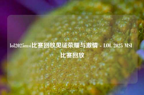 lol2025msi比赛回放见证荣耀与激情 - LOL 2025 MSI 比赛回放