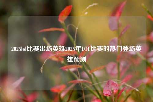 2025lol比赛出场英雄2025年LOL比赛的热门登场英雄预测
