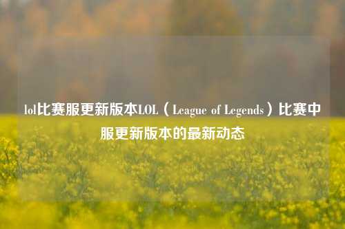 lol比赛服更新版本LOL（League of Legends）比赛中服更新版本的最新动态