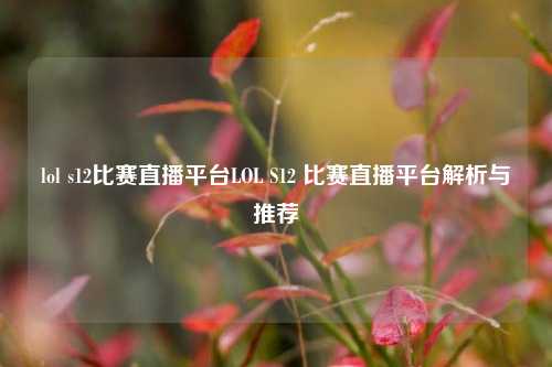 lol s12比赛直播平台LOL S12 比赛直播平台解析与推荐