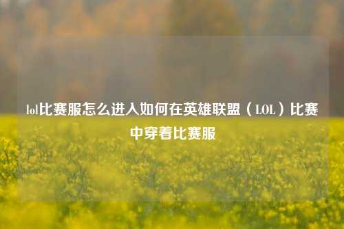 lol比赛服怎么进入如何在英雄联盟（LOL）比赛中穿着比赛服
